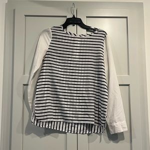 Old navy white and navy striped blouse